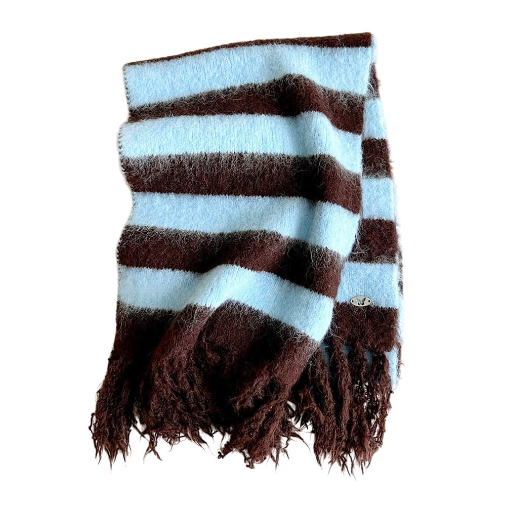knit mocha blue scarf boogzel clothing