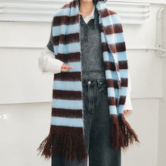 knit mocha blue scarf boogzel clothing