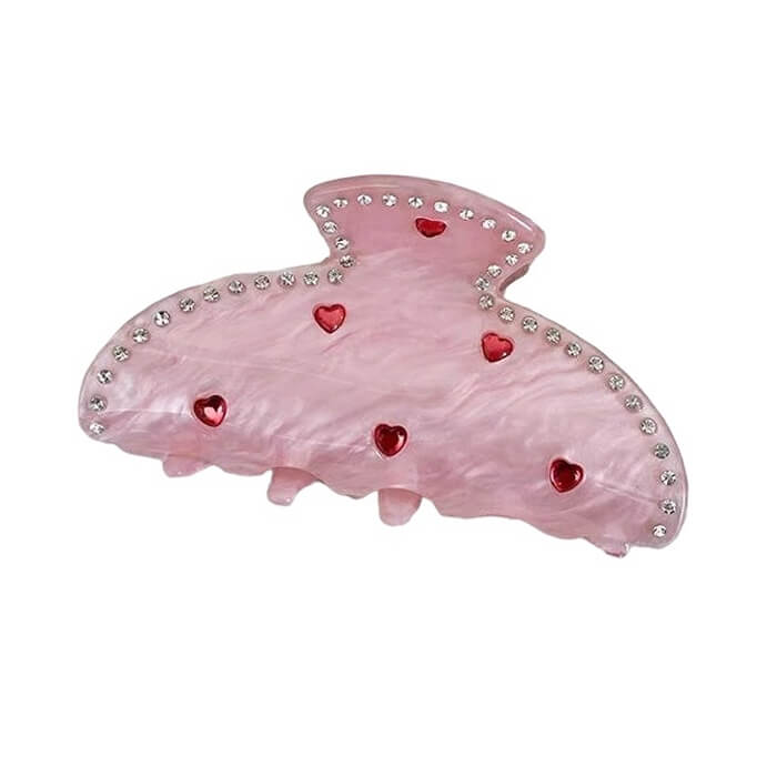 korean heart rhinestone hair claw boogzel clothing