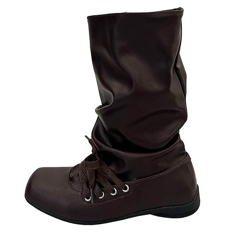 lace up slouch boots boogzel clothing