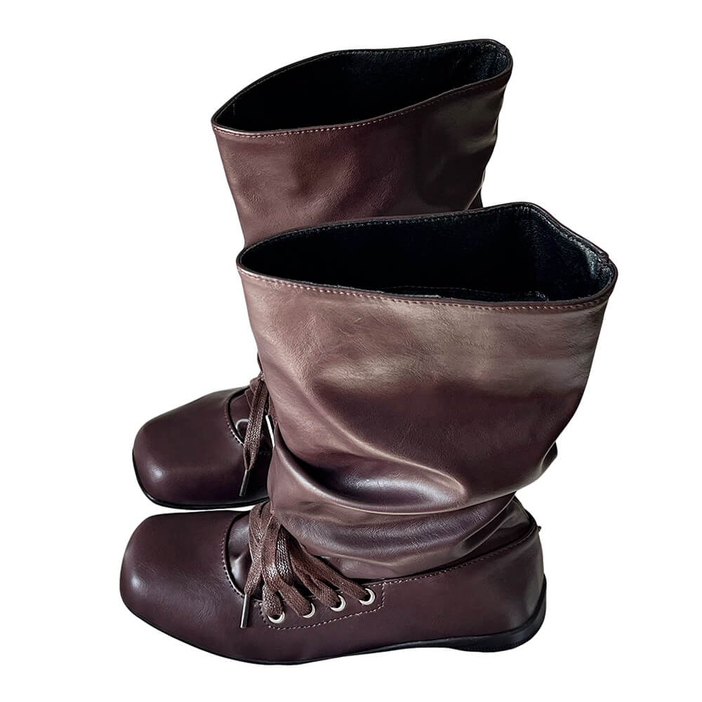 lace up slouch boots boogzel clothing