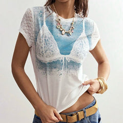 lace bra print t-shirt boogzel clothing