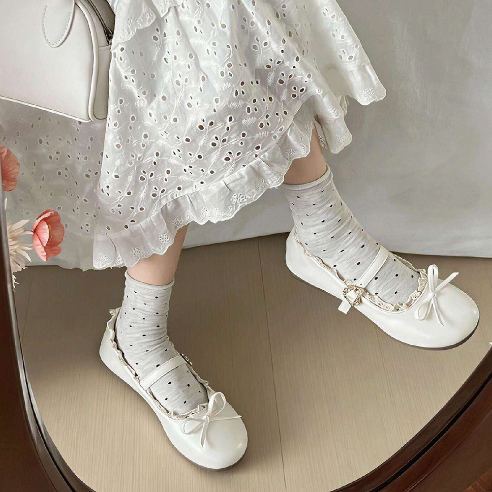 lace trim mary jane flats boogzel clothing