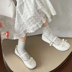 lace trim mary jane flats boogzel clothing