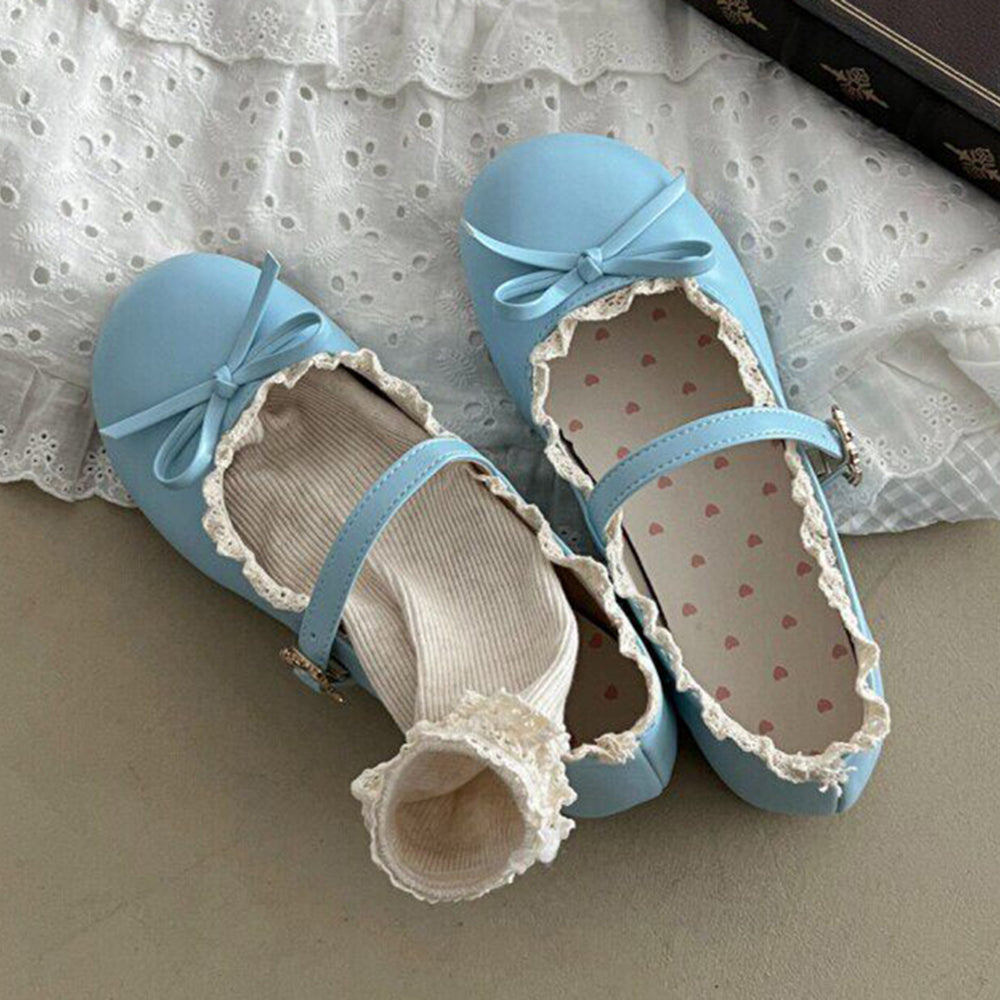 lace trim mary jane flats boogzel clothing