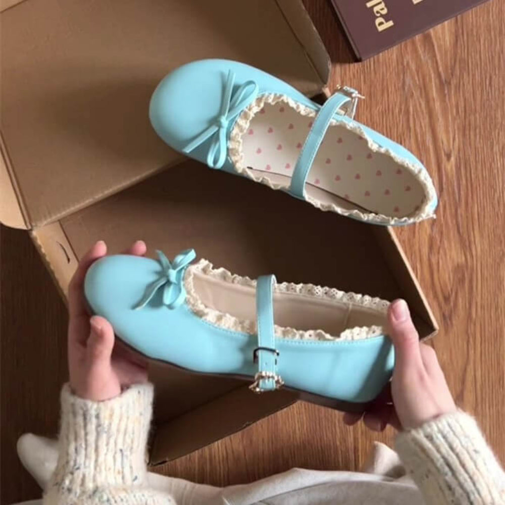 lace trim mary jane flats boogzel clothing