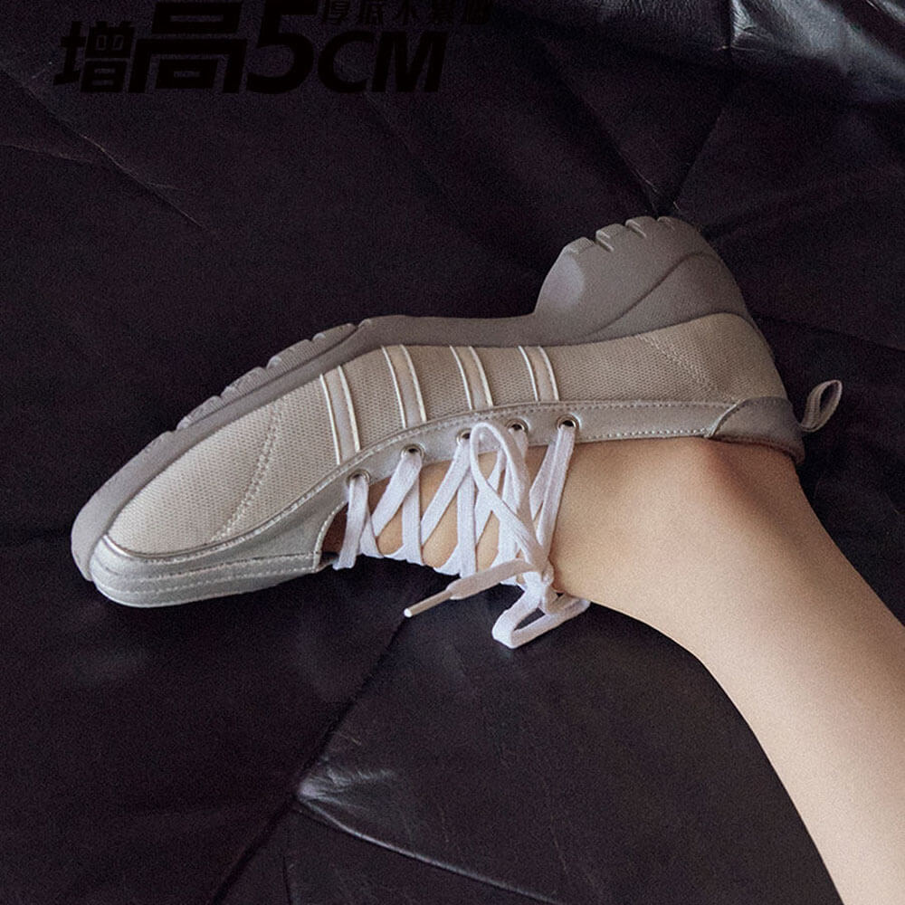 lace up ballet heeled sneakers boogzel clothing