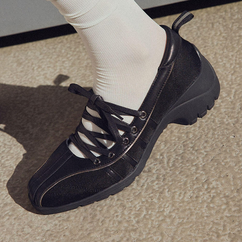 lace up ballet heeled sneakers boogzel clothing