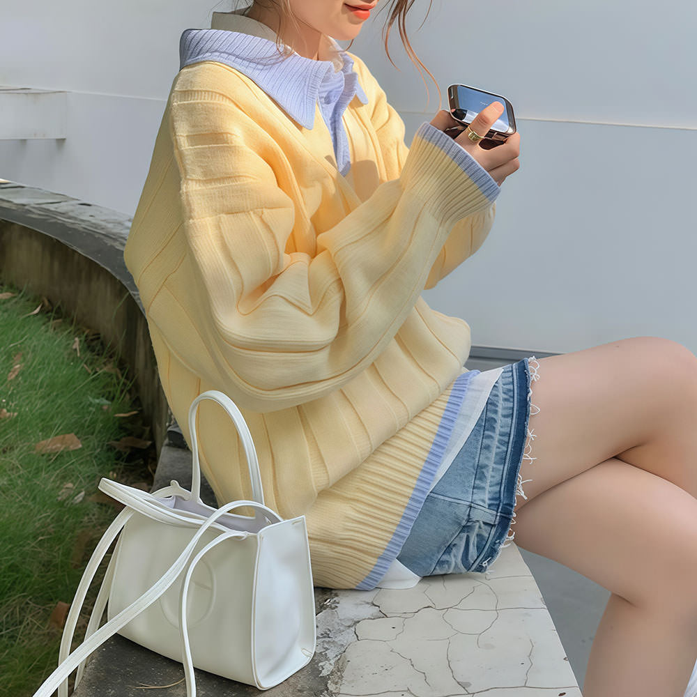 lemon polo knit sweater boogzel clothing