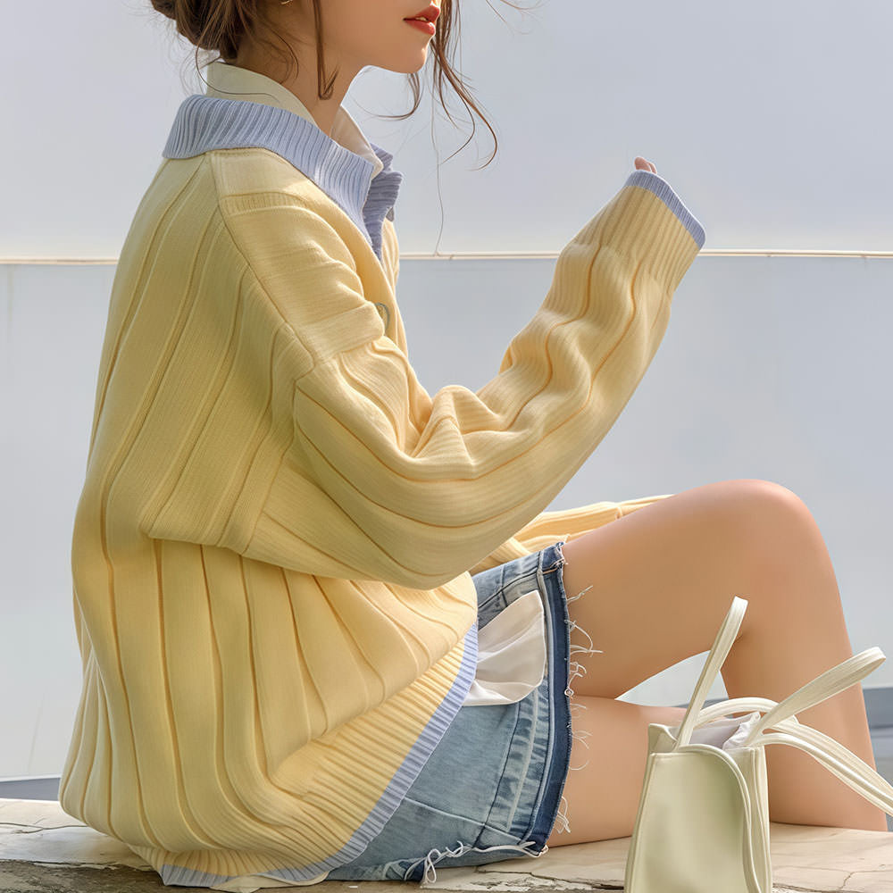 lemon polo knit sweater boogzel clothing