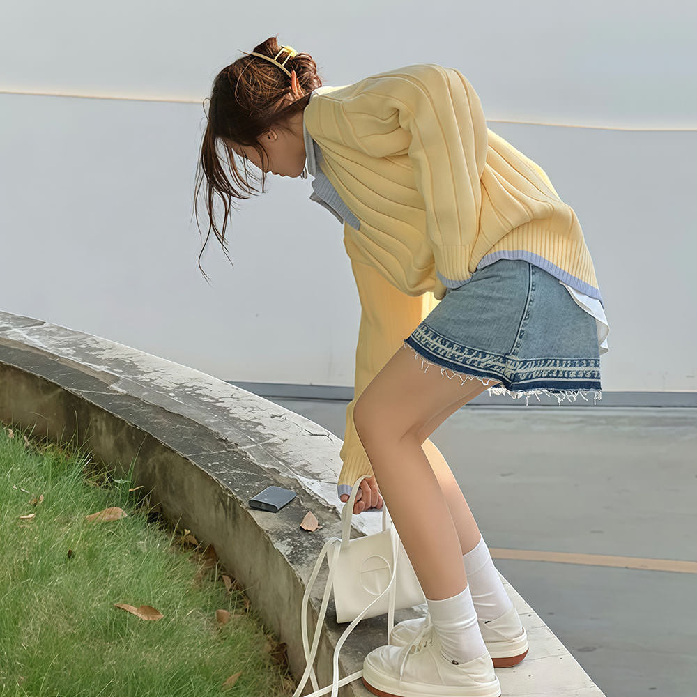 lemon polo knit sweater boogzel clothing