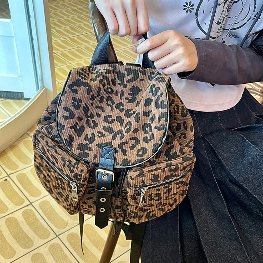 leopard mini backpack boogzel clothing