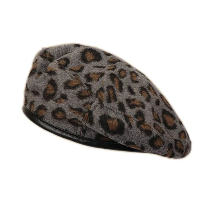 leopard beret hat booogzel clothing