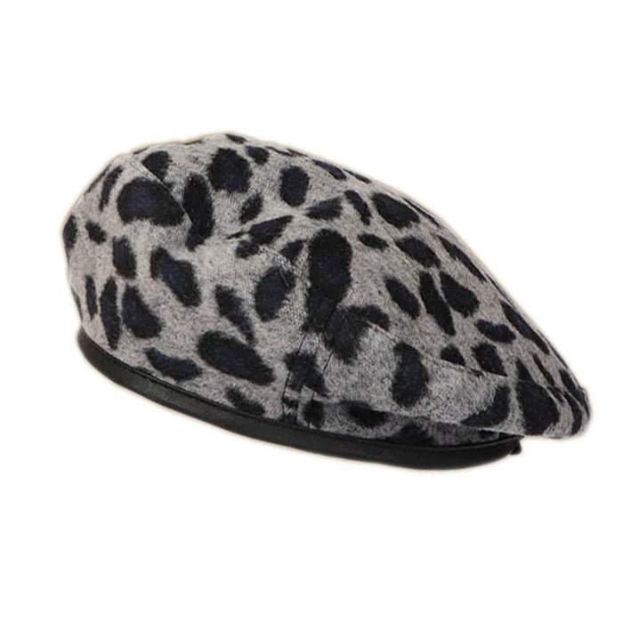 leopard beret hat booogzel clothing