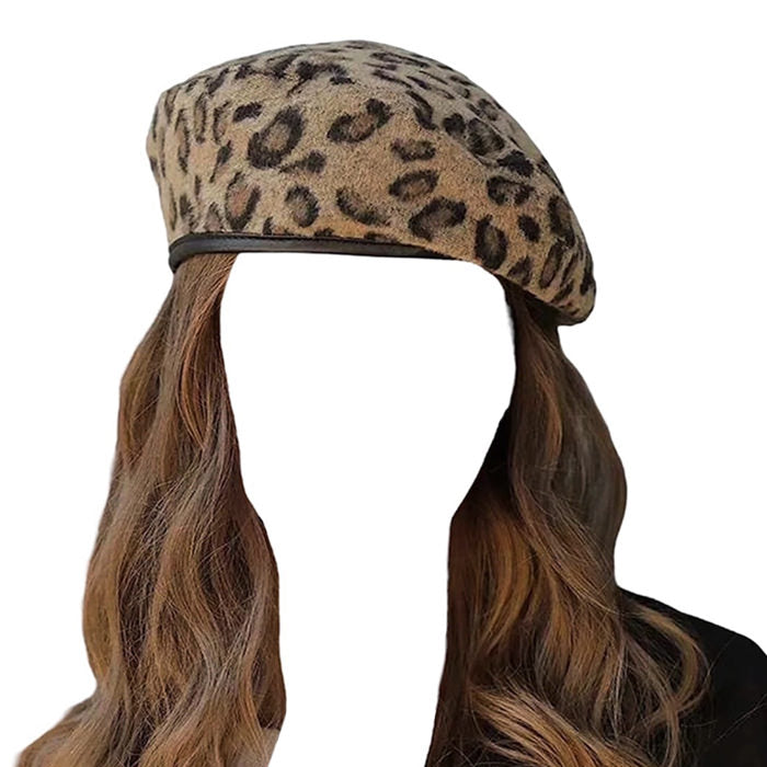 leopard beret hat booogzel clothing