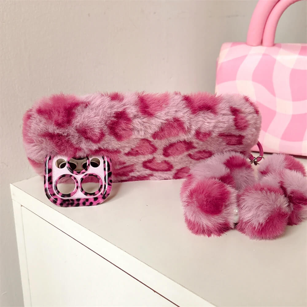 leopard fluffy iphone case boogzel clothing