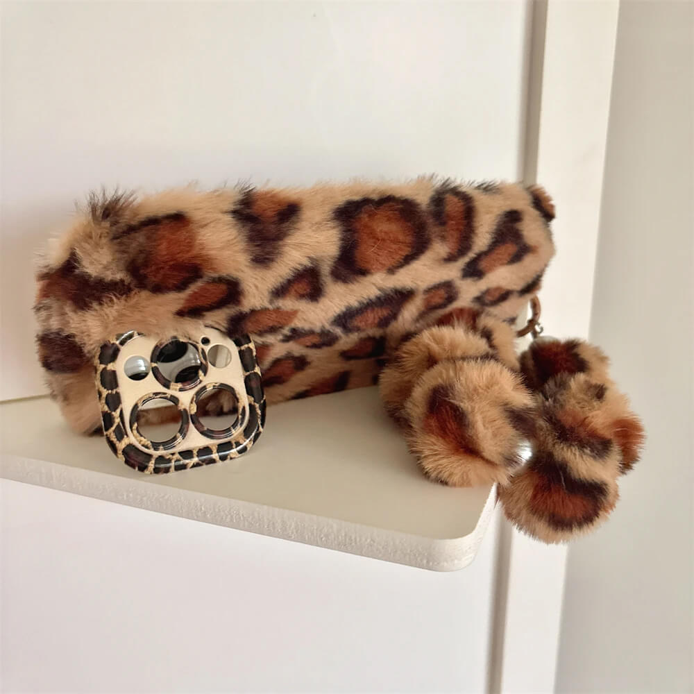 leopard fluffy iphone case boogzel clothing