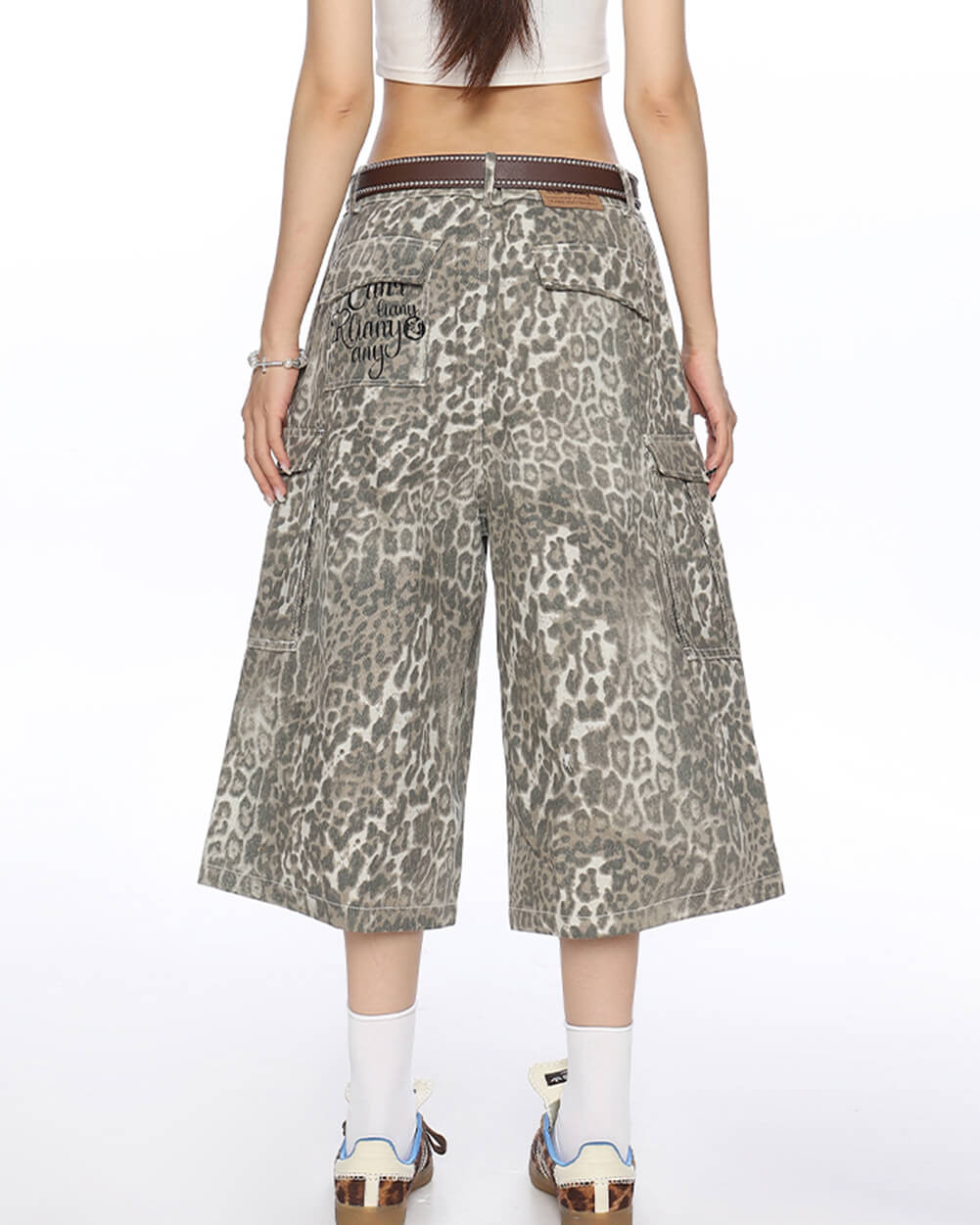 leopard print cargo shorts boogzel clothing