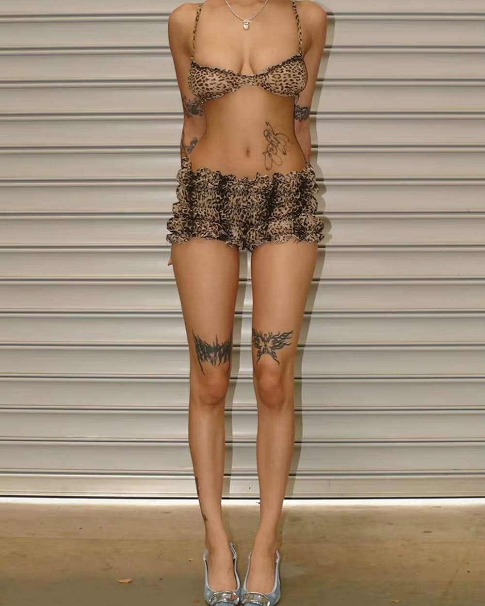 leopard print top and shorts co-ord set boogzel clothing