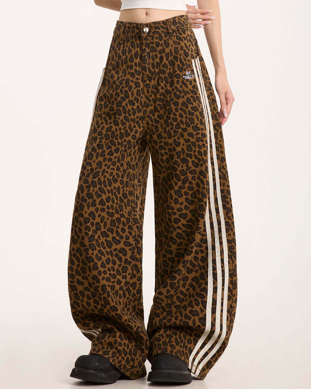 leopard print wide leg pants boogzel clothing