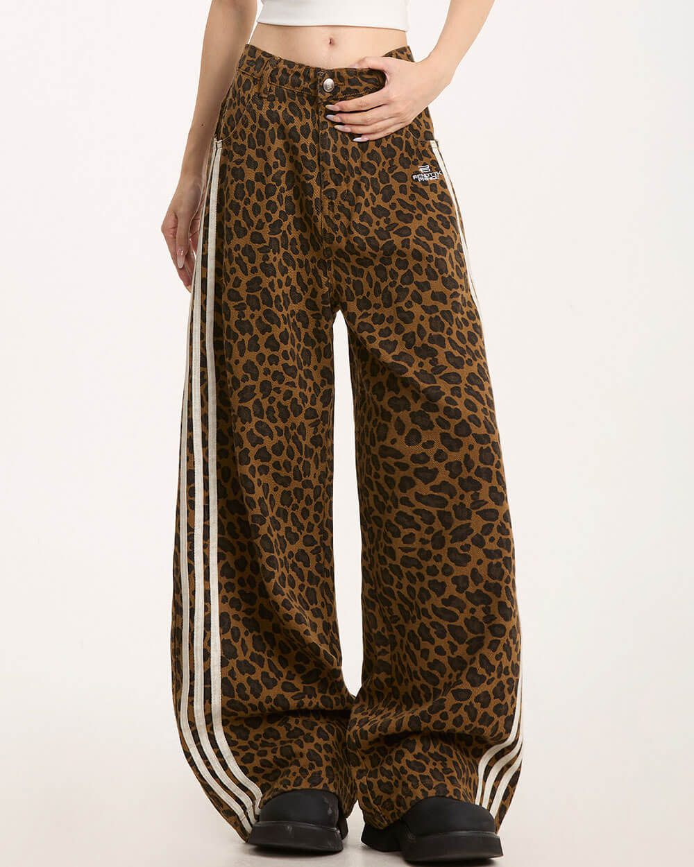 leopard print wide leg pants boogzel clothing