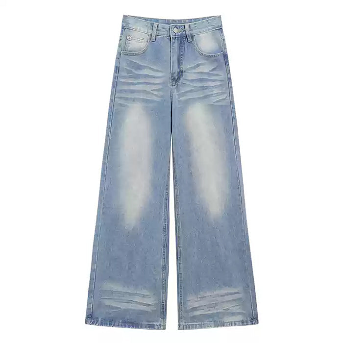light blue washed wide leg jeans boogzel clothing