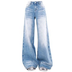 light blue washed wide leg jeans boogzel clothing