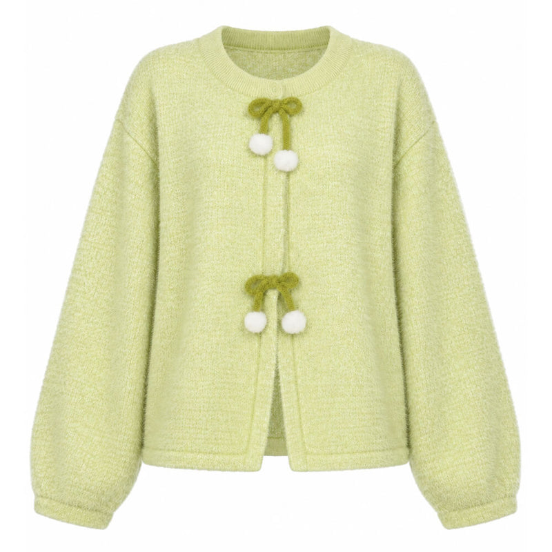 lime green bow knit sweater boogzel clothing