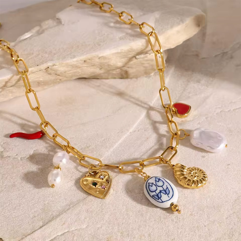 love token charm necklace boogzel clothing