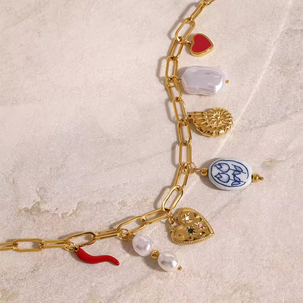 love token charm necklace boogzel clothing