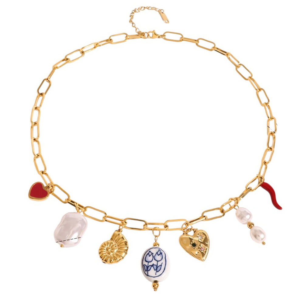 love token charm necklace boogzel clothing