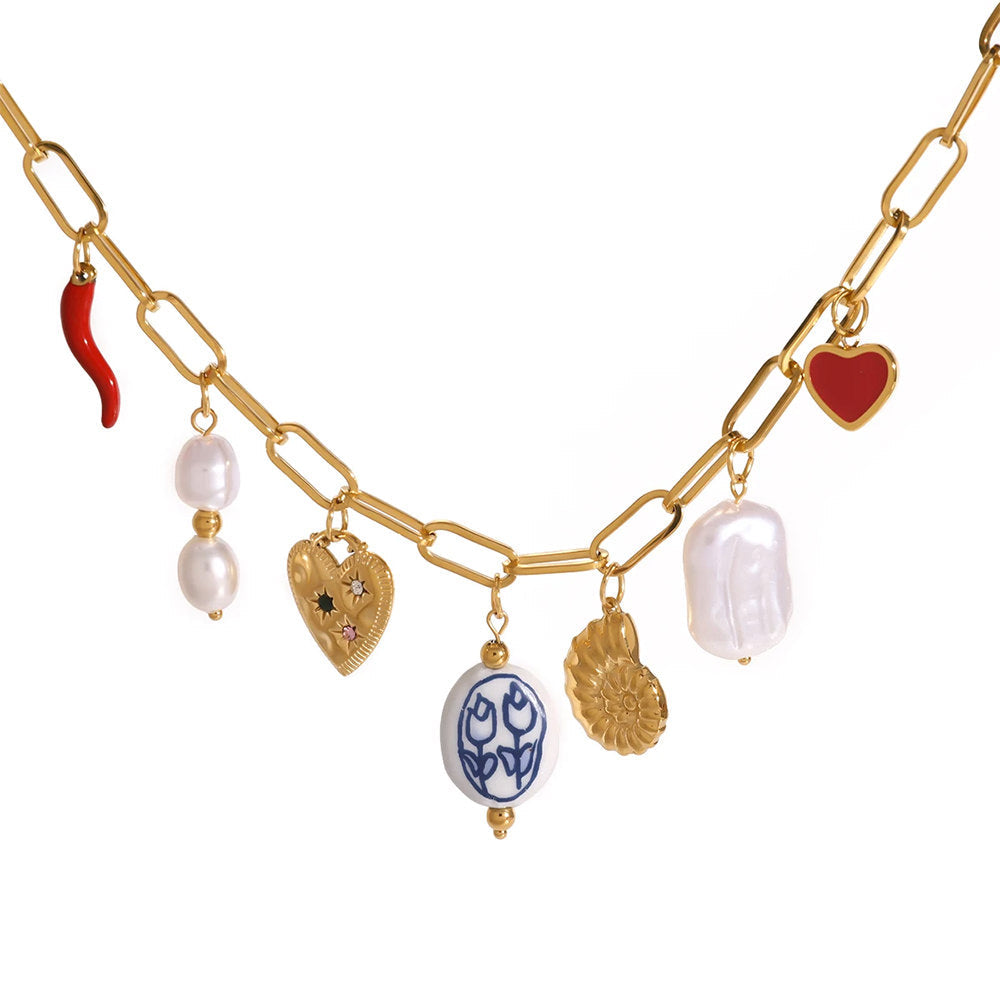 love token charm necklace boogzel clothing