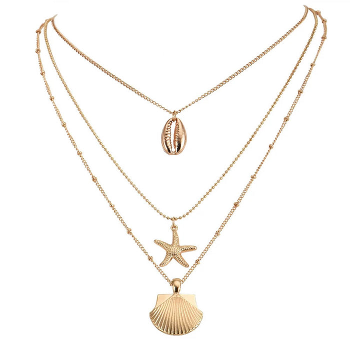 mermaidcore aesthetic layered necklace boogzel clothing