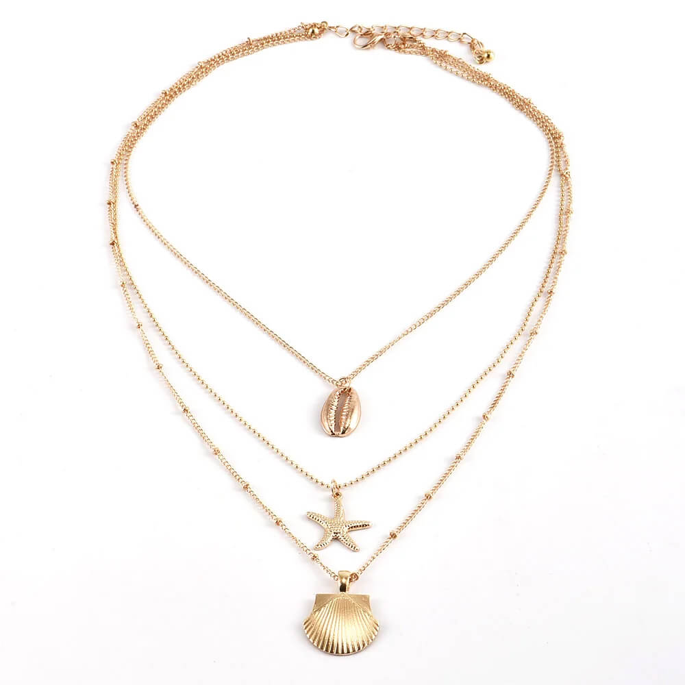 mermaidcore aesthetic layered necklace boogzel clothing