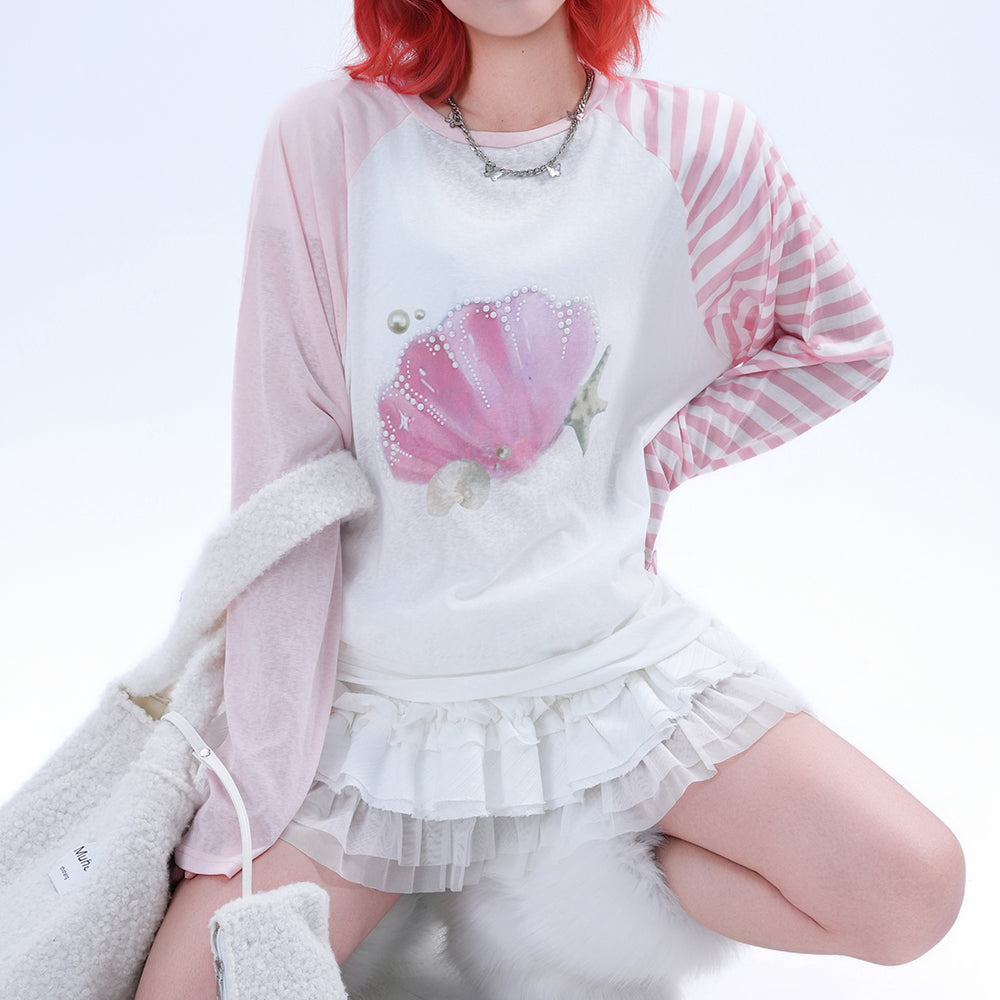 mermaidcore graphic long sleeve top boogzel clothing