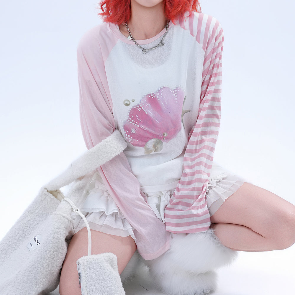 mermaidcore graphic long sleeve top boogzel clothing