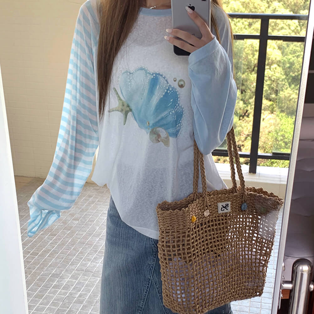 mermaidcore graphic long sleeve top boogzel clothing