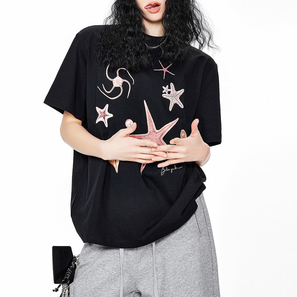mermaidcore ocean print t-shirt boogzel clothing