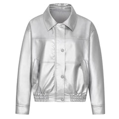 metallic leather jacket boogzel clothing