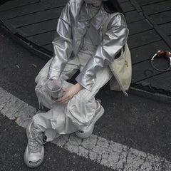 metallic leather jacket boogzel clothing