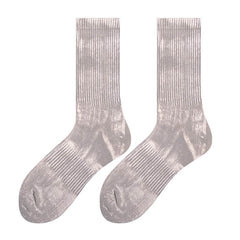 metallic ribbed socks boogzel clothing