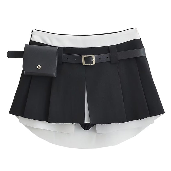 black pleated micro skirt boogzel clothing