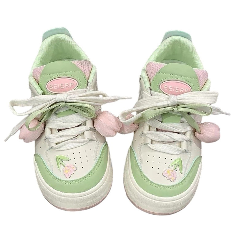 mint green tulip sneakers boogzel clothing