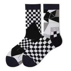 monochrome geometric pattern socks boogzel clothing