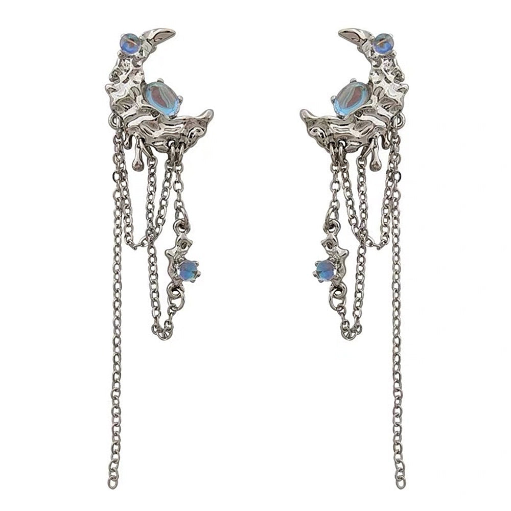 moonstone asymmetrical earrings boogzel clothing