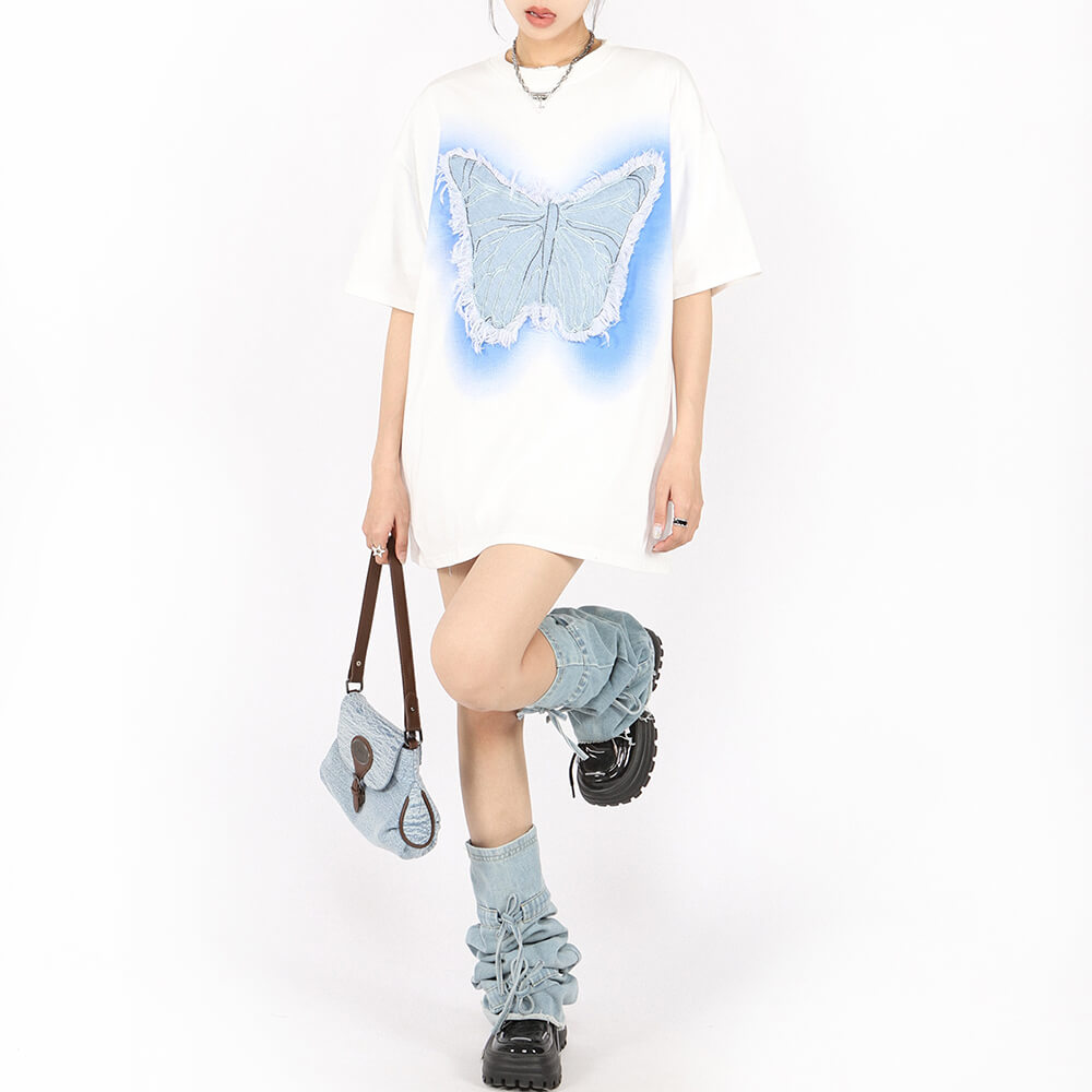 neon butterfly oversized t-shirt boogzel clothing