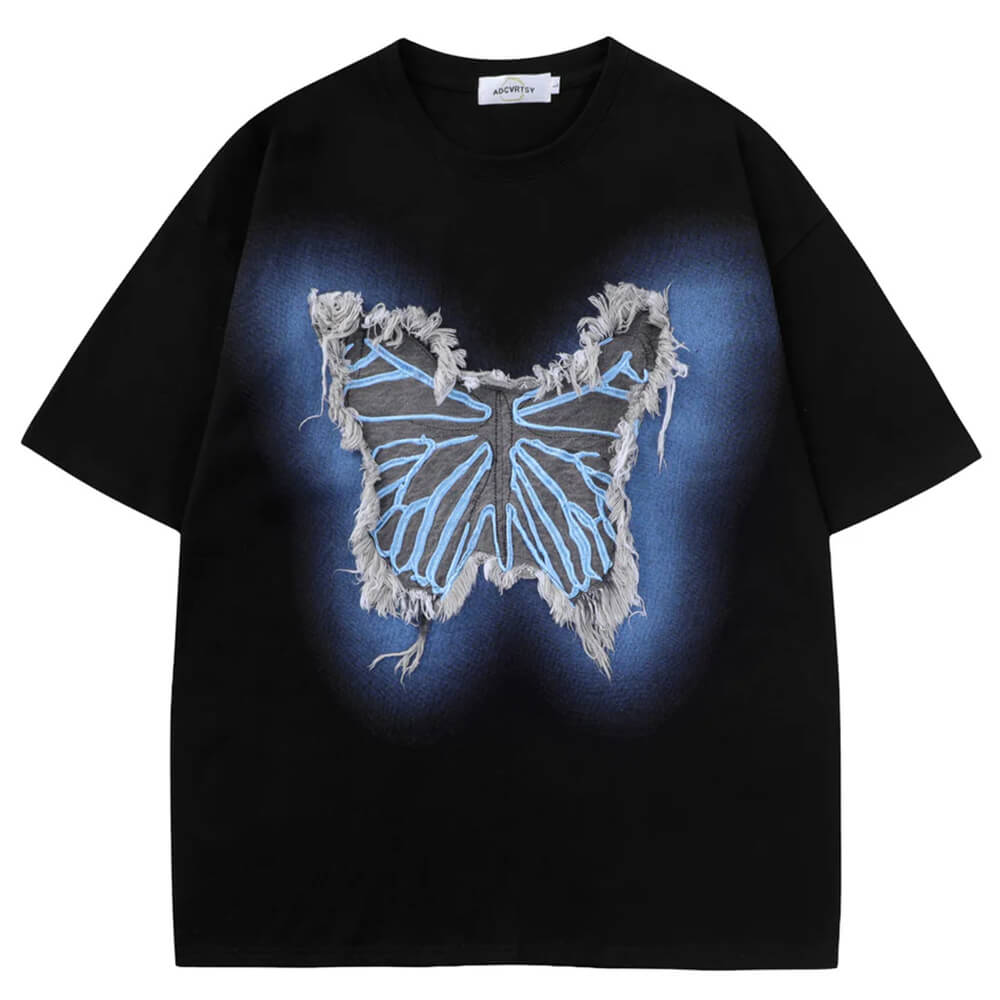 neon butterfly oversized t-shirt boogzel clothing