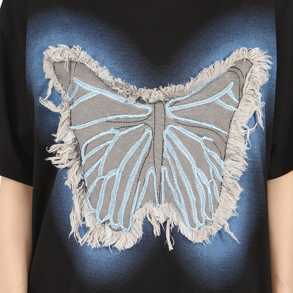 neon butterfly oversized t-shirt boogzel clothing