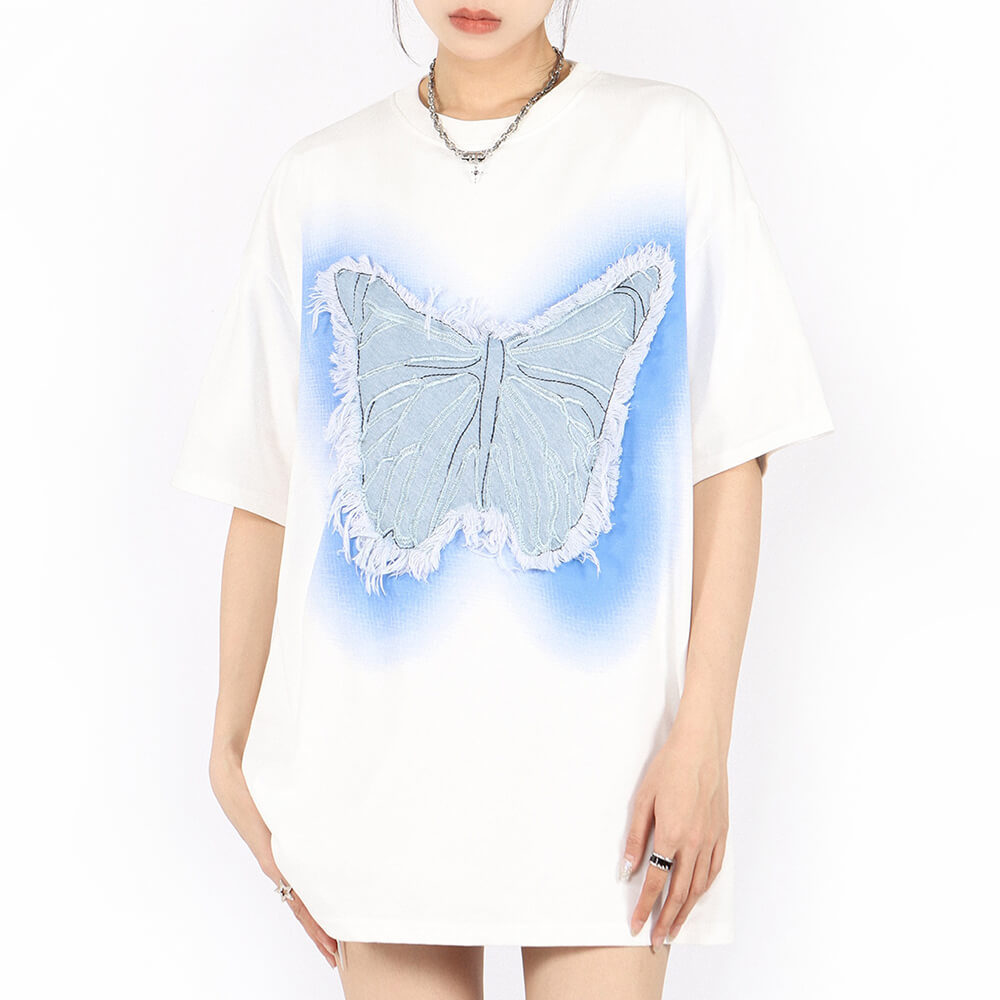 neon butterfly oversized t-shirt boogzel clothing