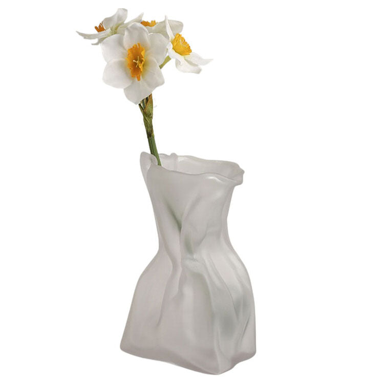 Crumpled Paper Glass Flower Vase boogzel clothing